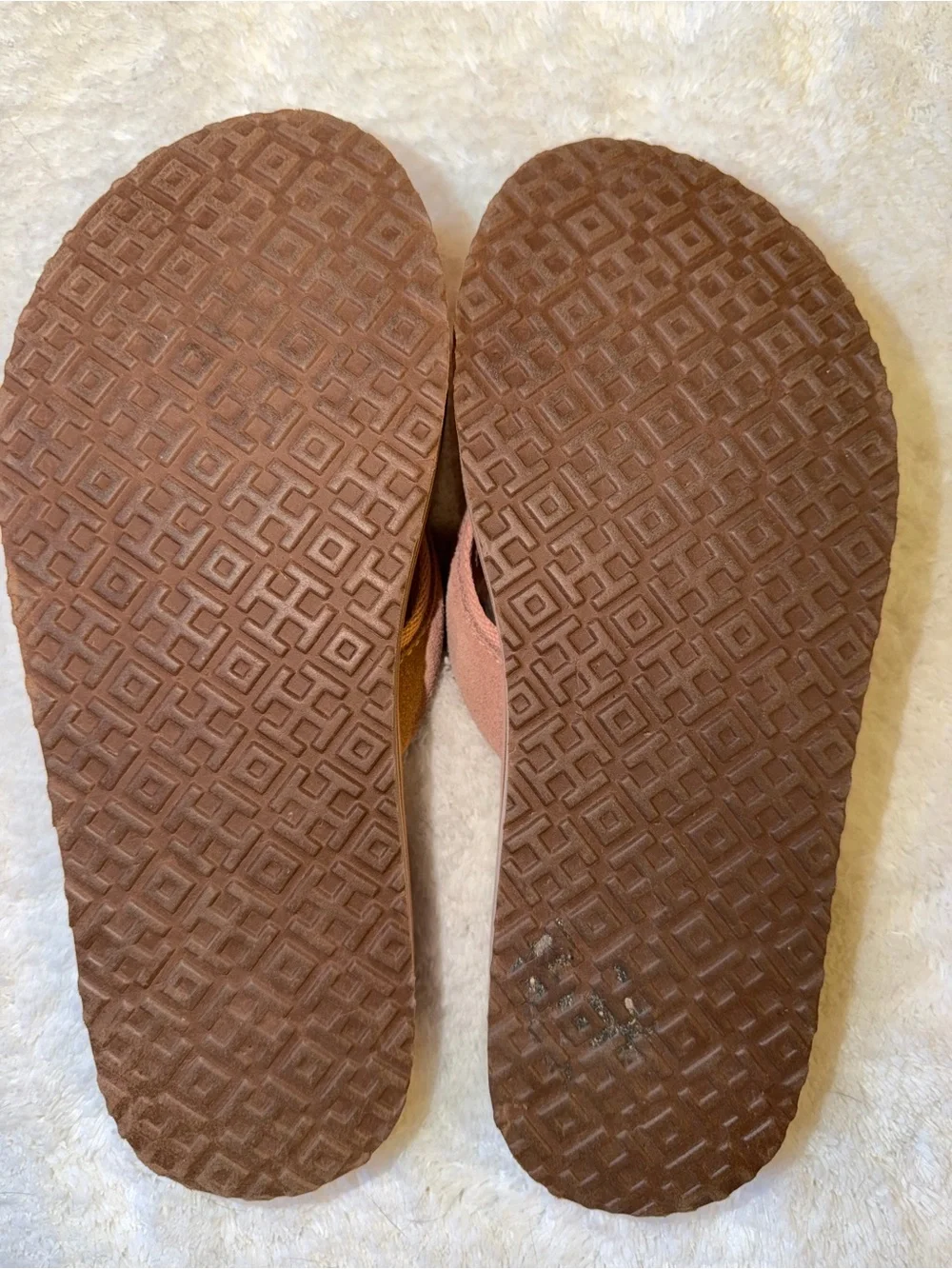 Tory Burch Blush Pink Logo Thong Sandals